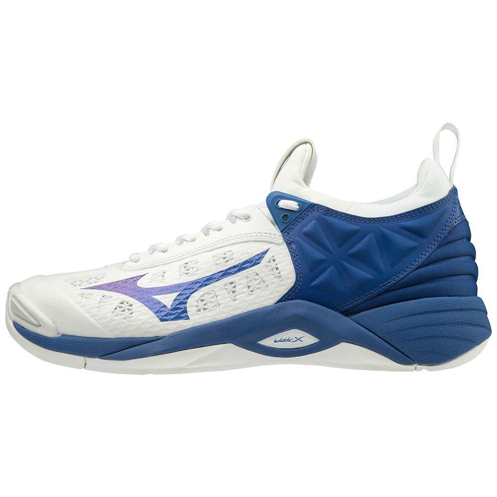 Men's Mizuno Volleyball Shoes White/Blue WAVE MOMENTUM Shoes - V1GA191221